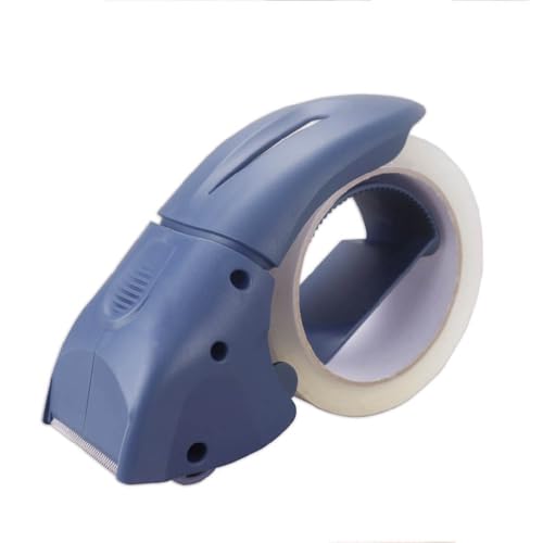 ABEL EVO Packing Tape Dispenser, Dark Blue, 2 Inch Wide Ergonomic Tape Gun for Packing Boxes, Shipping Moving Mailing Box Sealing Carton Packaging, Lightweight Hand-held Heavy Duty Tape Cutter - color: Dark Blue