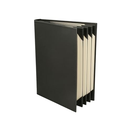 Prestine Menu Covers Made of Premium Faux Leather (10-Pack) - 8.5" x 11" - 8 Views - Black - Restaurant Menu - Wine List - Bar Menu - size: 8.5”x11” - 8 Views