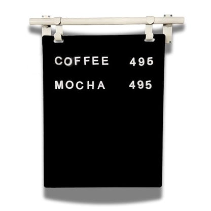 Hanging Menu Contemporary Style Chalkboard Sign, Metal Menu Display 22x28 Magnetic Surface Cafe Bar Sign for Business Price Menu (White Frame/Black Board) - color: White Frame/Black Board