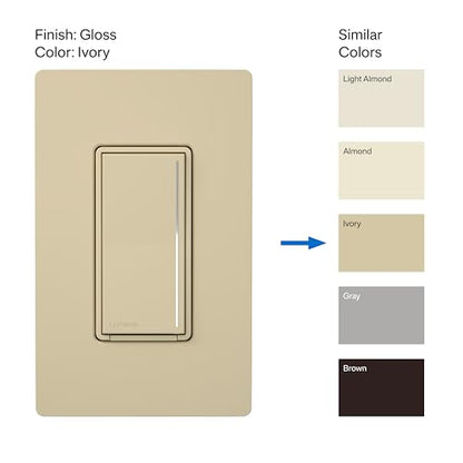 Lutron Sunnata LED+ Dimmer Switch, Touch Dimmer, Single Pole/3-way - color: Ivory, size: 1 Pack, style: LED+ Dimmer