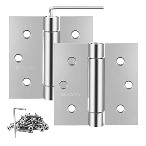 3.5" Self Closing Stainless Steel Hinges, 2 Pack - color: Silver-2PACK