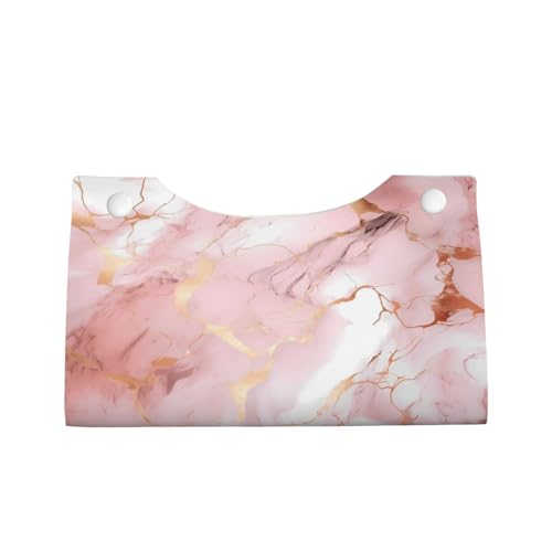 Tissue Box Cover Pink Rose Gold Marble Print Rectangle PU Leather Tissue Box Holder for Car Bathroom Bedroom Desk Tabletop Decor - color: Pink Rose Gold Marble Print