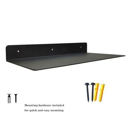 Linear Floating Shelf Wall Mounted Metal Shelves Heavy Duty Industrial Modern Steel Black Linear Metal Wall Shelf Display Shelves for Decorative for Modern Farmhouse Living Room (5-inch X 16-inch) - size: 5"*16"
