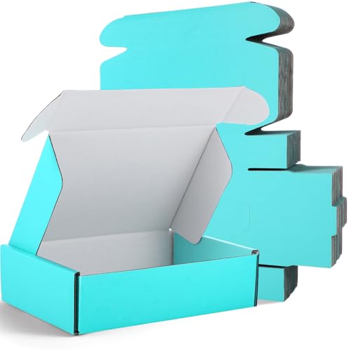 Spakon 50 Packs Shipping Boxes, Cardboard, Blue, 9 x 6 x 2.36inches - color: Blue, size: 9 x 6 x 2.36 Inches