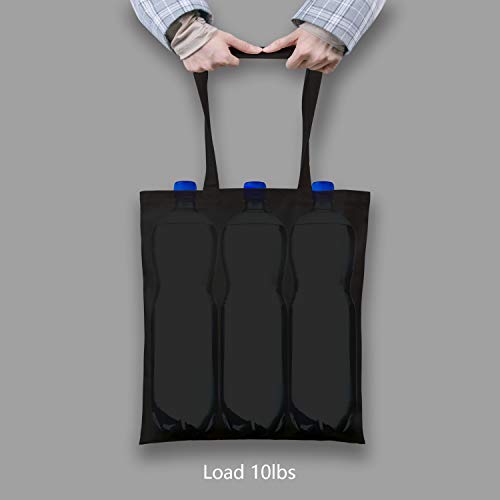 TOPDesign 6-Pack Economical 16"x15" Black Cotton Tote Bag, Lightweight Medium Reusable Grocery Shopping Cloth Bags, Suitable for DIY, Advertising, Promotion, Gift, Activity - color: Black, size: Medium