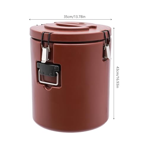 Insulated Food Carrier, 30L/27.24 QT Capacity Catering Box with Stainless Steel Barrel, Food Warmers for Hot Cold Drink Storage Restaurant Canteen Home Party Lunch (brown) - color: 30L-Brown