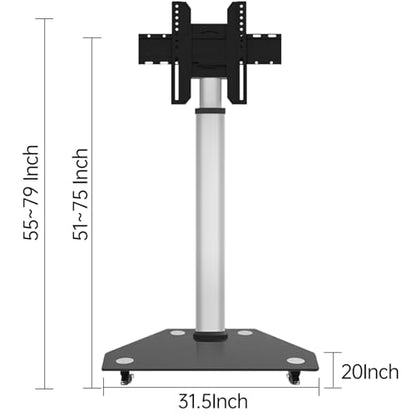 Smart Board JAV Mobile Stand, Four Lockable Wheels, Height Adjustable Portable Stand for Office Classroom