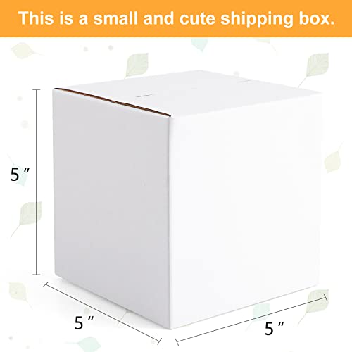 Eupako 5x5x5" Cardboard Box Mailers 25 Pack White Cube Corrugated Small Shipping Boxes for Mailing - color: White, size: 5x5x5 Inches (25 Pack)