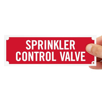 SmartSign - SE-5032-ERE-REF-2x6 "Sprinkler Control Valve" Tag | 2" x 6" Engineer Grade Reflective White on Red - size: 2" x 6"