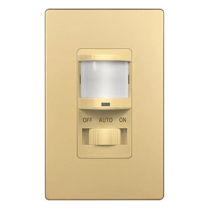 TOPGREENER in Wall PIR Motion Sensor Light Switch, Need Neutral Wire, Gold - color: Gold, size: 1 Pack