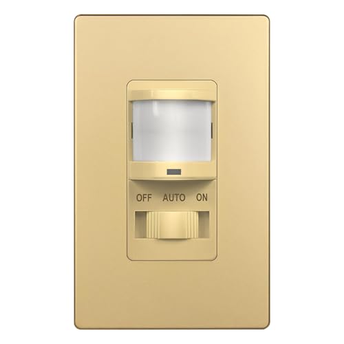TOPGREENER in Wall PIR Motion Sensor Light Switch, Need Neutral Wire, Gold - color: Gold, size: 1 Pack