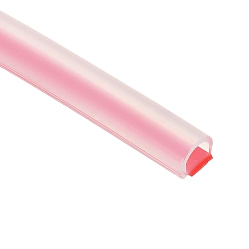 PATIKIL Silicone Weather Stripping Door Seal, 19.7 ft D Shape Weather Stripping Self Adhesive Door Seal Strip for Door Frame, Window Sealing, Large Gap, 5/16" Wx5/128 Tx15/64 H, Clear/Red - size: 19.7 ft Long, 5/16"Wx5/128"Tx15/64"H