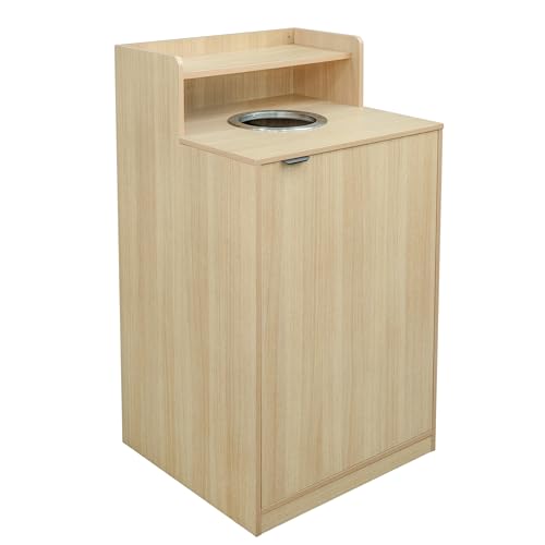 Flash Furniture Trash Can Enclosure, 32 Gallon, Oak - color: Oak