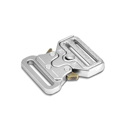 1-1/4 Inch Tactical Buckle Replacement, Metal Heavy Duty Tactical Belt Buckles for Webbing Nylon Strap, Dog Collar, Harness, Military Buckle Backpack Clip Hardware, Silver - color: 03(1-1/4" Silver Metal Buckle 1pcs)