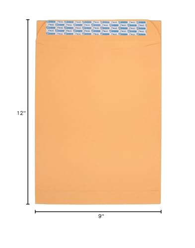Mead Envelopes, Press-It Seal-It Self Adhesive Closure, Brown Kraft All-Purpose 24-lb Paper, Manila Mailing Envelopes, 25 Count (76086), Letter Size 9 in. x 12 in. / 25-count (Pack of 12) - size: 9 in. x 12 in. / 25-count (Pack of 12)