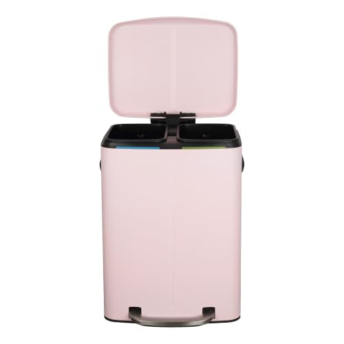 happimess Marco 10.6 Gal Double Bucket Step Trash Can, Blush Pink - color: Blush Pink