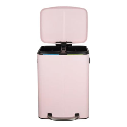 happimess Marco 10.6 Gal Double Bucket Step Trash Can, Blush Pink - color: Blush Pink