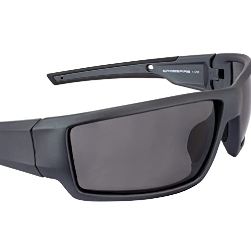 Crossfire Safety Glasses - color: Aluminum Gray / Smoke