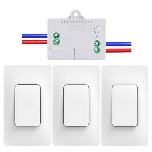Self Powered Wireless Light Switch Kit Remote Light Switches Wireless No Wiring No Battery Kinetic Light Switch Wireless Radio Wall Switches for Home Lighting - style: US 1Gang 3V1 A