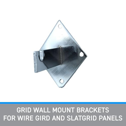 SSWBasics Wall Brackets for Gridwall or Grid Panels - Chrome (15 Pack)