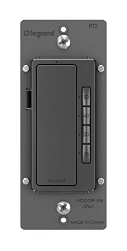 Legrand Radiant Digital Countdown Timer Switch, 4-Settings, Black, 1-Pack