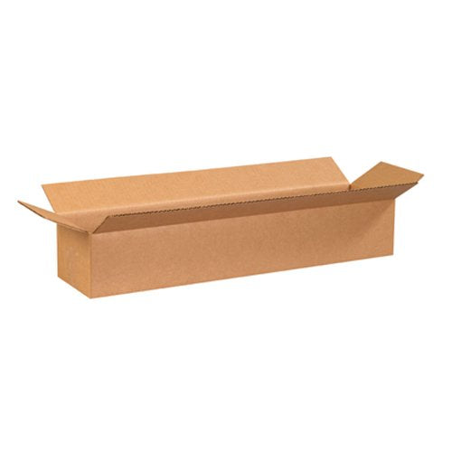 Aviditi 2464 Long Corrugated Cardboard Box 24" L x 6" W x 4" H, Kraft, for Shipping, Packing and Moving (Pack of 25)