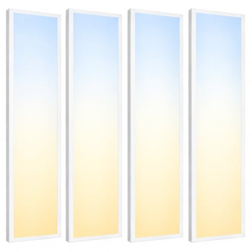 1x4 LED Flat Panel Light 4 Pack, 5200LM, 40W, Drop Ceiling Fixture - color: 1x4, size: 4 Pack