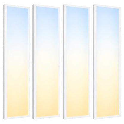 1x4 LED Flat Panel Light 4 Pack, 5200LM, 40W, Drop Ceiling Fixture - color: 1x4, size: 4 Pack