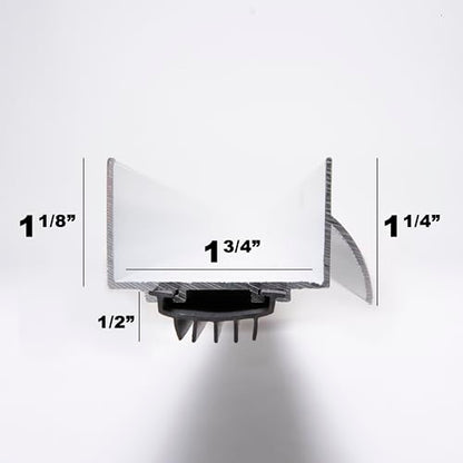 U-Shape Door Bottom with Drip Cap – Heavy Duty Aluminum + White Vinyl Seal | Fits 1-3/4" Doors | Weatherproof Door Sweep for Exterior Doors | 32", 36", 42", 48" (42 inch) - size: 42 inch