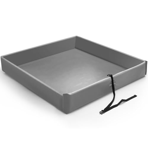 Wettarn 1 Pcs Folding Duck Pond 4’ x 4’ Portable Spill Containment, Gray - color: Gray, size: 4*4ft