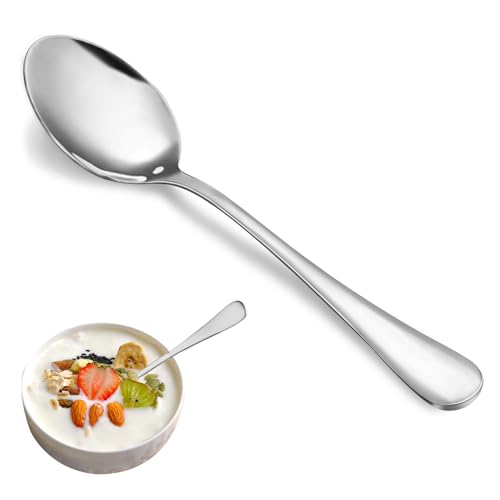 12 Piece Teaspoons Set,Food Grade Stainless Steel Tea Spoons,Durable Small Spoon,Metal Dessert Spoon,Spoons Silverware for Home,Kitchen or Restaurant,Mirror Polished & Dishwasher Safe,6.7-Inch - color: Silver