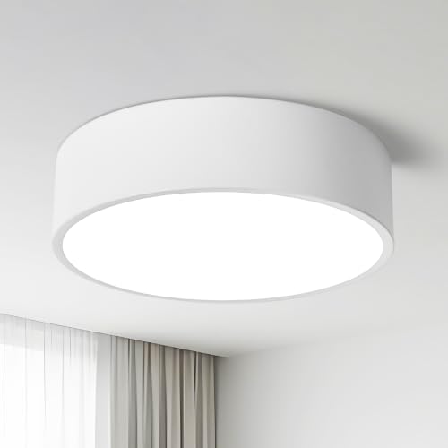 11.81in Dimmable Modern White Flush Mount LED Ceiling Light Fixture - color: White, size: 11.81 inch