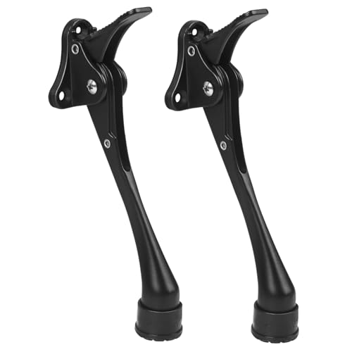 2 Pack 6 Inch Black Kick Down Door Stoppers for Bottom of Door, Heavy Duty Kickdown Door Stop, One Touch Kick Down Door Stoppers - color: Black, size: 6 inch x 2pack