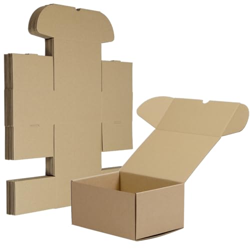 8x6x4 Inches Shipping Boxes Set of 20, Brown Corrugated Cardboard Box Literature Mailer for Packing Small Business - color: Brown, size: 8x6x4 - 20pcs