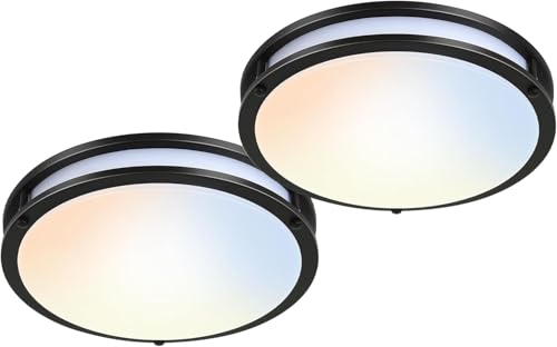 hykolity 16 inch Dimmable LED Flush Mount Ceiling Light Fixture,2200LM - color: Oil-Rubbed Bronze, size: 16-inch