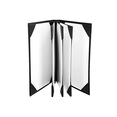 Menu Covers Made of Premium Faux Leather (10-Pack) - 8.5" X 11" - 8 Views - Black - color: Black, size: 8 Views