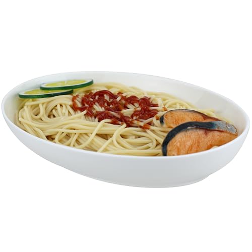 EIKS Ceramic Deep Plates Oval Shaped Dishes, Size of L10.8 x W7.7 - size: L Size (L10.8" x W7.7")