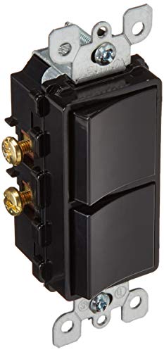 Leviton 15 Amp, 120/277 Volt, Decora Single-Pole, AC Combination Switch, Commercial Grade, Grounding, 5634-E, Black - color: Black