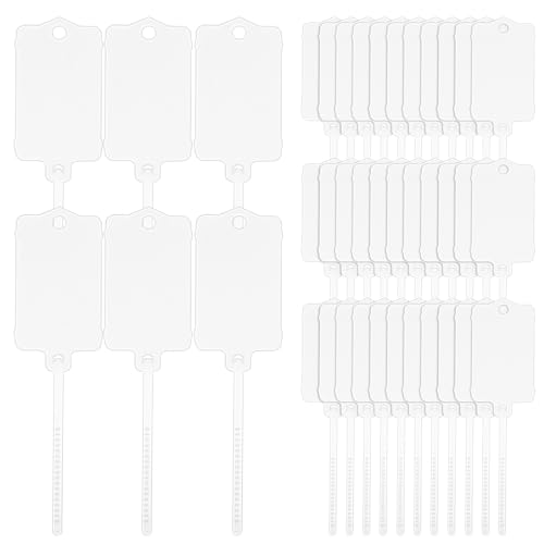 LeonBach 100 Pcs 1.46“ x 2.48” Plastic Shipping Tags, White - color: White