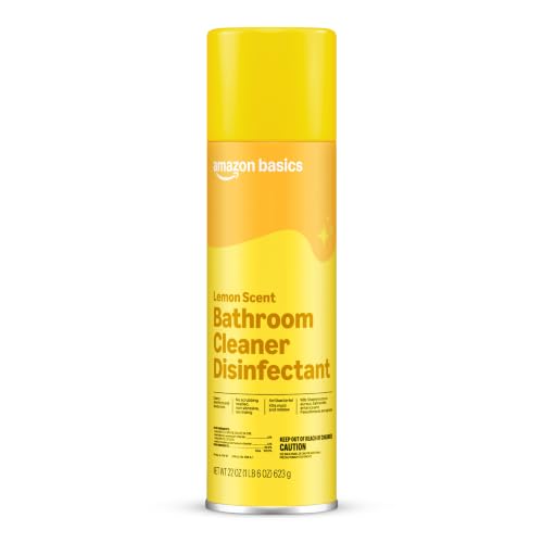Amazon Basics Bathroom Cleaner Disinfectant, Foaming Action, Lemon Scent, 22 Oz, Pack Of 2
