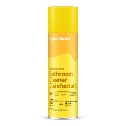 Amazon Basics Bathroom Cleaner Disinfectant, Foaming Action, Lemon Scent, 22 Oz, Pack Of 2