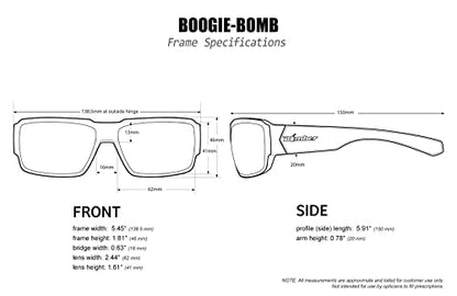 BOMBER Unisex Adult Boogie Bomb - color: 2 Tone Smoke Frame / Red Mirror Lens