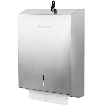 Gorlary Commercial Paper Towel Dispenser Wall Mount, Silver - color: Silver, size: 500 Sheets – Large