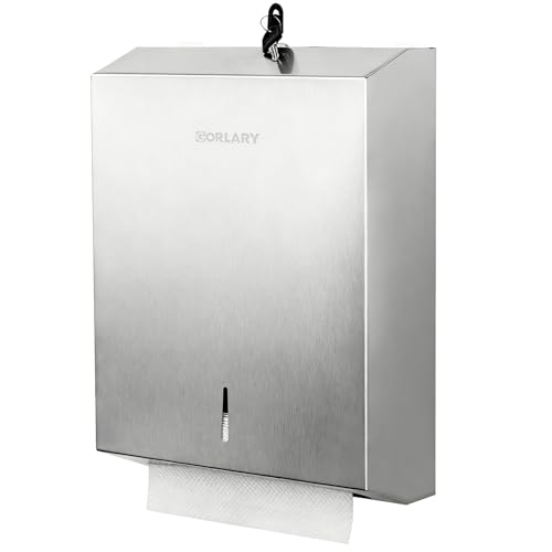 Gorlary Commercial Paper Towel Dispenser Wall Mount, Silver - color: Silver, size: 500 Sheets – Large