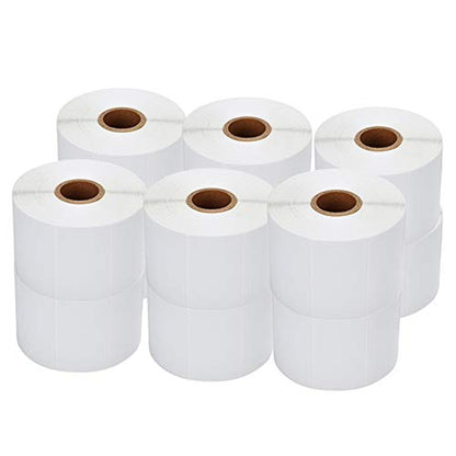 RBHK 12 Rolls Direct Thermal Labels 2-1/4'' x 1-1/4'', Permanent Adhesive Shipping Labels for Zebra Printer, SKU Labels Address Labels, 1000 Labels per Roll