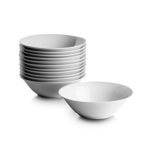 10 Strawberry Street 7" Catering Round Cereal Bowl, Set of 12 White - size: 7" Cereal Bowl, style: Round
