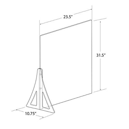 Azar Displays 179894-187 Protective Sneeze Guard for Counter and Desk - Portable Plexiglass Barrier- Plastic Shield Partition for Desk 2-Pack Clear 23.5 in x 31.5in - size: 23.5 in x 31.5in
