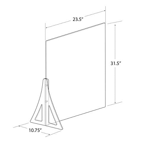Azar Displays 179894-187 Protective Sneeze Guard for Counter and Desk - Portable Plexiglass Barrier- Plastic Shield Partition for Desk 2-Pack Clear 23.5 in x 31.5in - size: 23.5 in x 31.5in