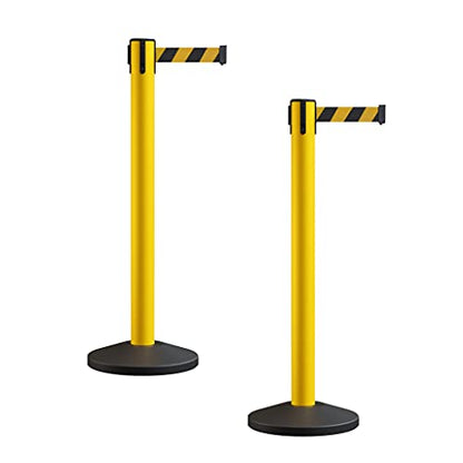Crowd Control Warehouse RBB-150 Retractable Belt Stanchions, 2 Pack, 16 Ft