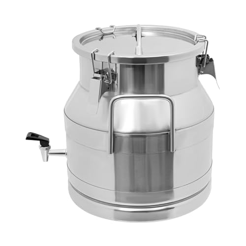 Stainless Steel Milk Bucket with Faucet, with Sealing Lid,Large Liquid Container Storage Keep Food Dry and Fresh for Milk and Wine (20L/5.3Gal,w/Faucet) - size: 20L/5.3Gal,w/Faucet